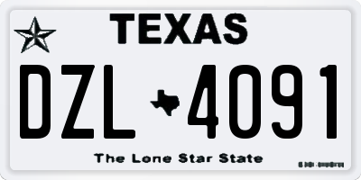 TX license plate DZL4091