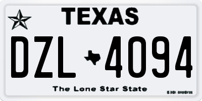 TX license plate DZL4094