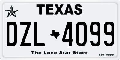TX license plate DZL4099