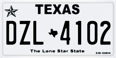 TX license plate DZL4102