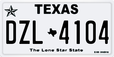 TX license plate DZL4104