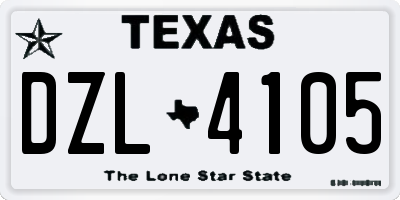 TX license plate DZL4105