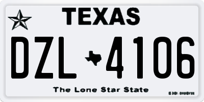 TX license plate DZL4106
