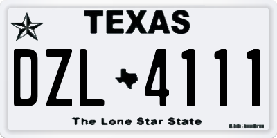 TX license plate DZL4111