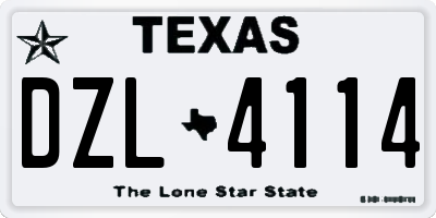 TX license plate DZL4114