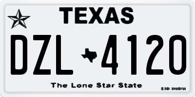 TX license plate DZL4120