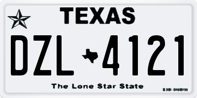TX license plate DZL4121