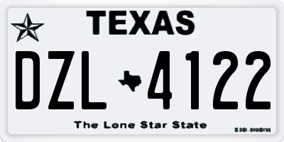 TX license plate DZL4122