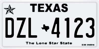 TX license plate DZL4123