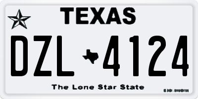 TX license plate DZL4124