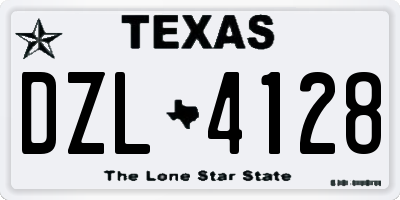 TX license plate DZL4128