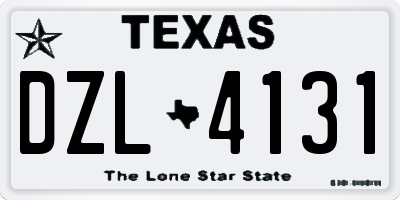 TX license plate DZL4131