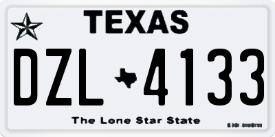 TX license plate DZL4133