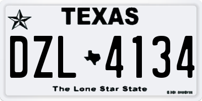 TX license plate DZL4134