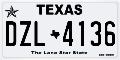 TX license plate DZL4136