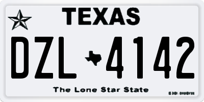 TX license plate DZL4142