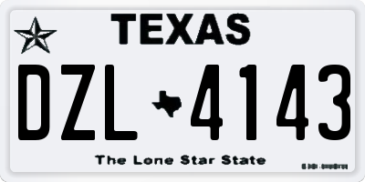 TX license plate DZL4143