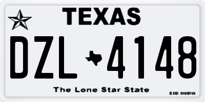 TX license plate DZL4148