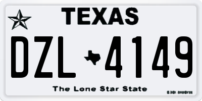 TX license plate DZL4149