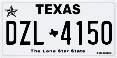 TX license plate DZL4150