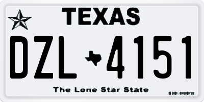TX license plate DZL4151