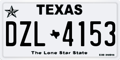 TX license plate DZL4153