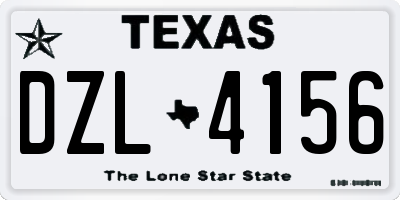 TX license plate DZL4156