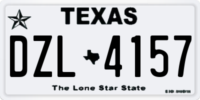 TX license plate DZL4157