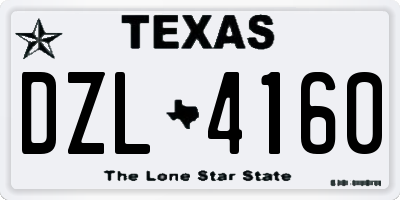 TX license plate DZL4160
