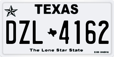 TX license plate DZL4162
