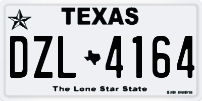 TX license plate DZL4164