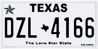 TX license plate DZL4166