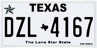 TX license plate DZL4167