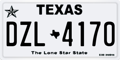 TX license plate DZL4170