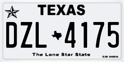 TX license plate DZL4175