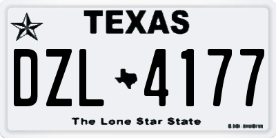 TX license plate DZL4177