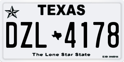 TX license plate DZL4178