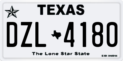 TX license plate DZL4180