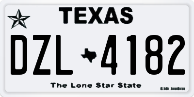 TX license plate DZL4182