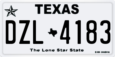 TX license plate DZL4183