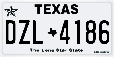 TX license plate DZL4186