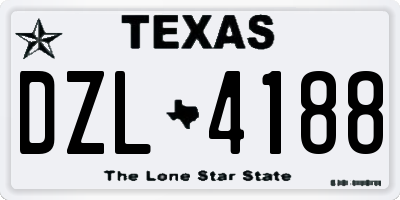 TX license plate DZL4188