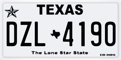 TX license plate DZL4190