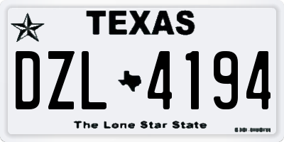 TX license plate DZL4194