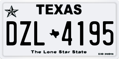 TX license plate DZL4195