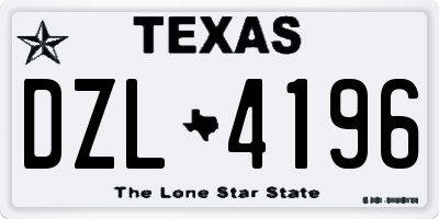 TX license plate DZL4196