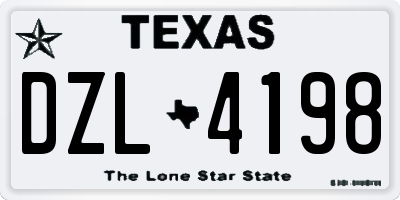 TX license plate DZL4198