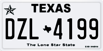 TX license plate DZL4199