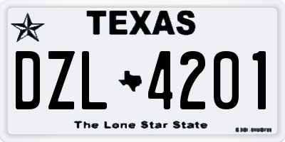 TX license plate DZL4201
