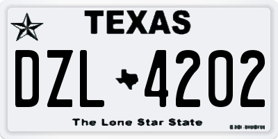 TX license plate DZL4202